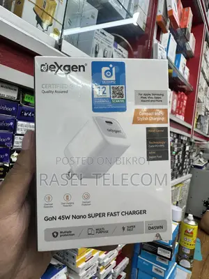 ডেক্সজেন গ্যান ৪৫ ওয়াট ন্যানো সুপার ফাস্ট চার্জার - ব্র্যান্ড নিউ