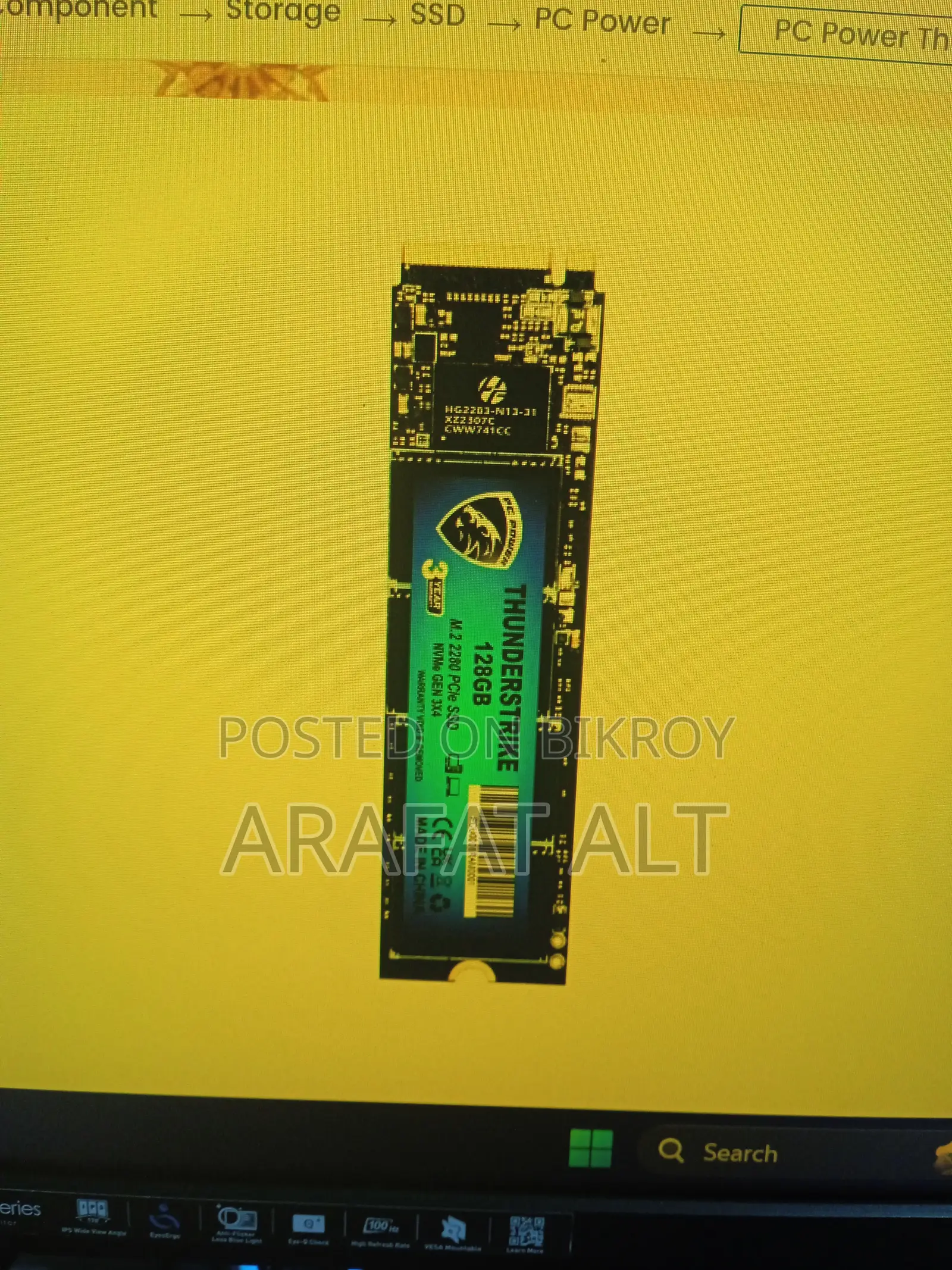Thunderstrike Nvme SSD 128GB বিক্রয় হবে! (কম দামে)