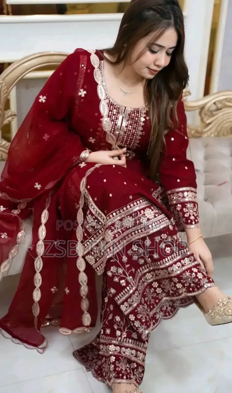 প্রিমিয়াম সফট জর্জেট উইথ সিকোয়েন্স এমব্রয়ডারি থ্রি পিস