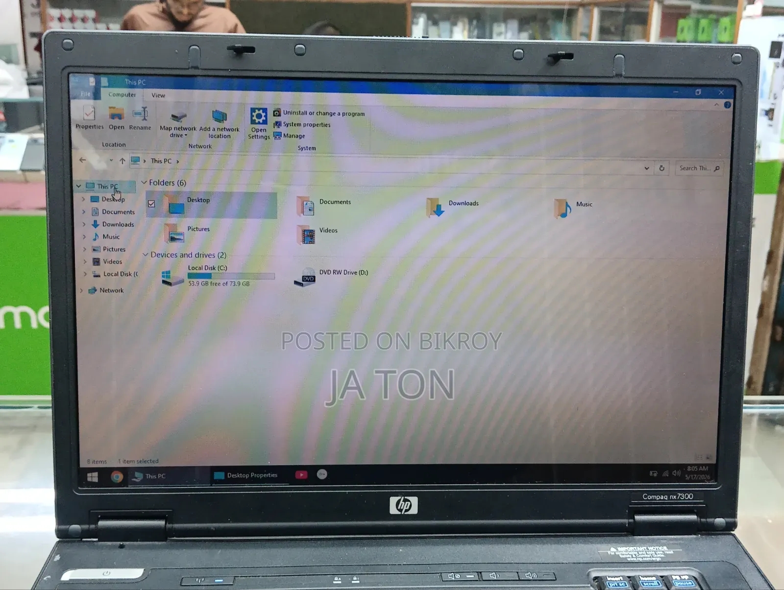 New Laptop HP Compaq NX7300 1.5GB Intel Core 2 Duo HDD+SSD 72GB