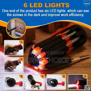 8-in-1 Multi Screwdriver Tool Set – Worklight Flashlight সহ