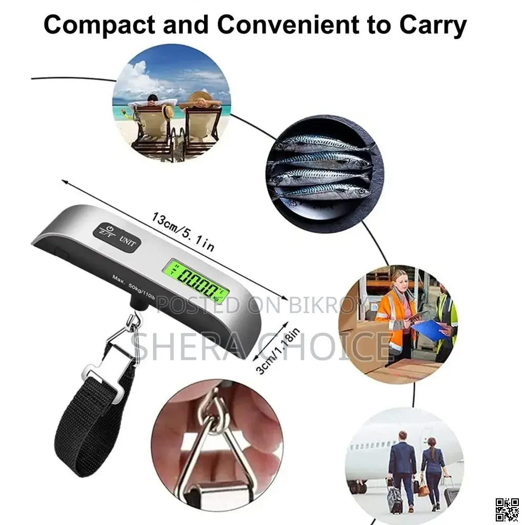 Smart Digital Hanging Scale – Portable 50kg LCD Luggage Scale