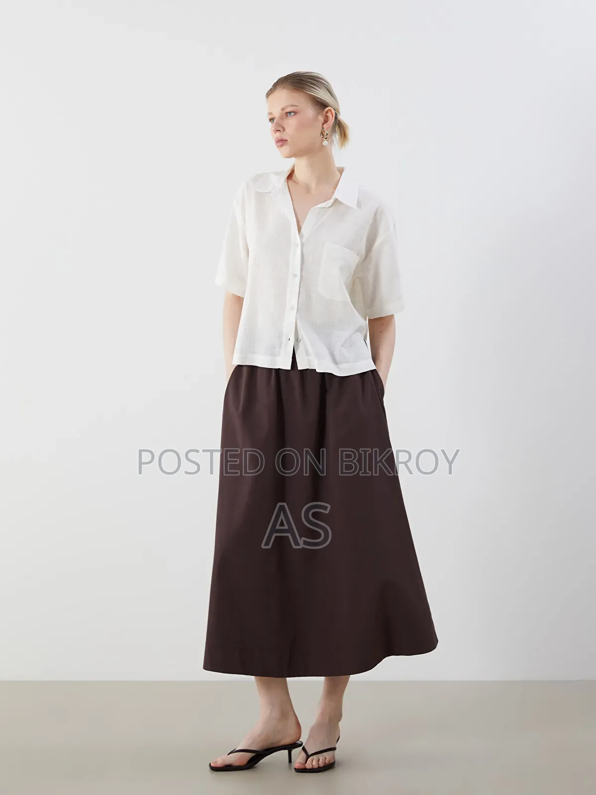 LCW Vision Linen-Look Crop Women's Shirt