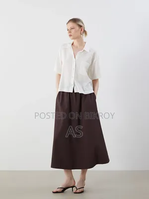 LCW Vision Linen-Look Crop Women's Shirt