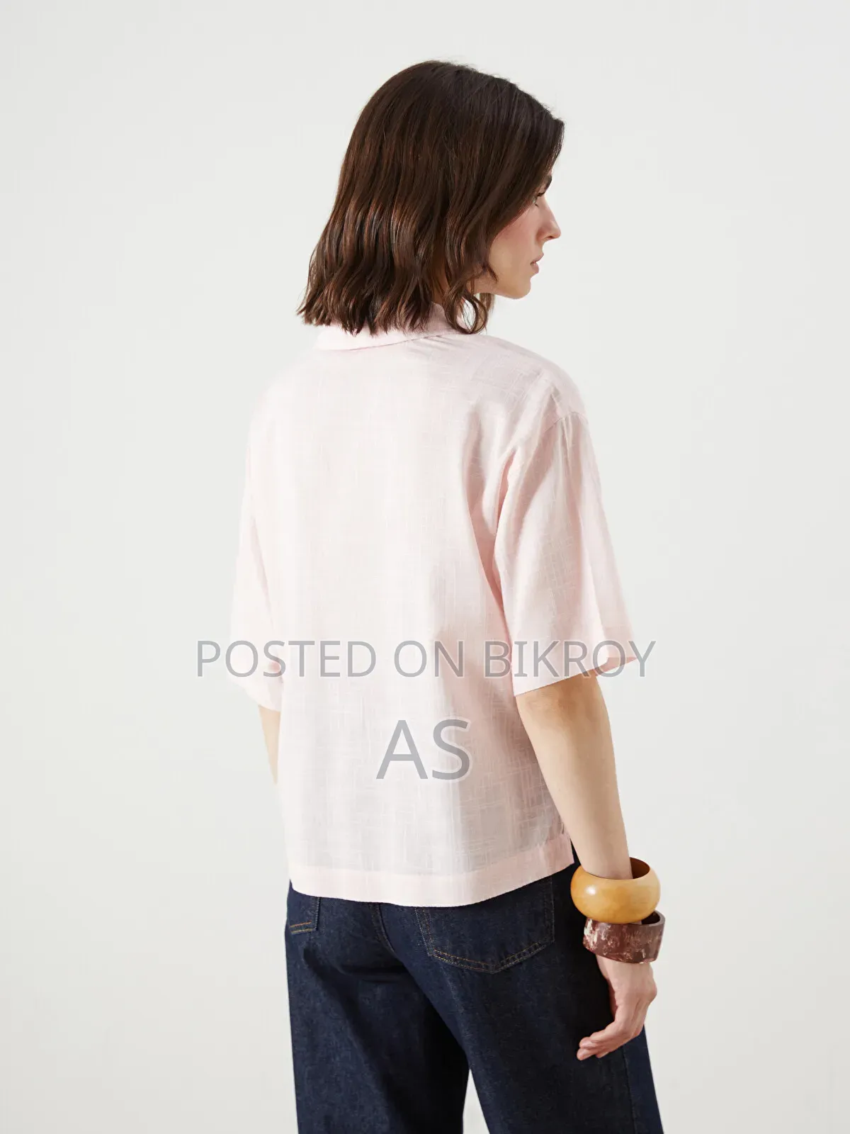 LCW Vision Linen-Look Crop Women's Shirt