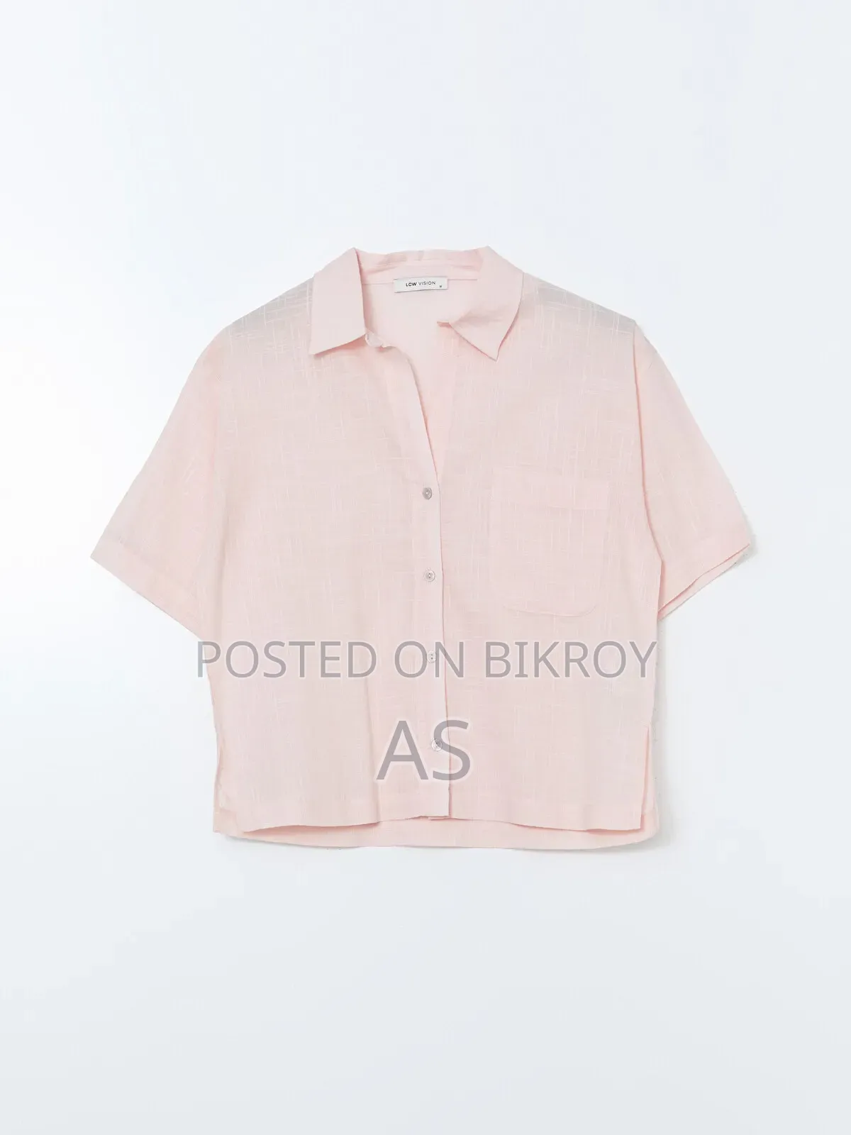 LCW Vision Linen-Look Crop Women's Shirt