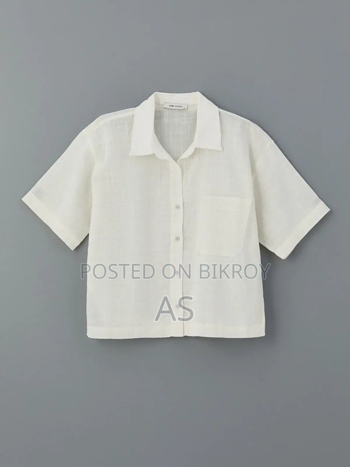 LCW Vision Linen-Look Crop Women's Shirt