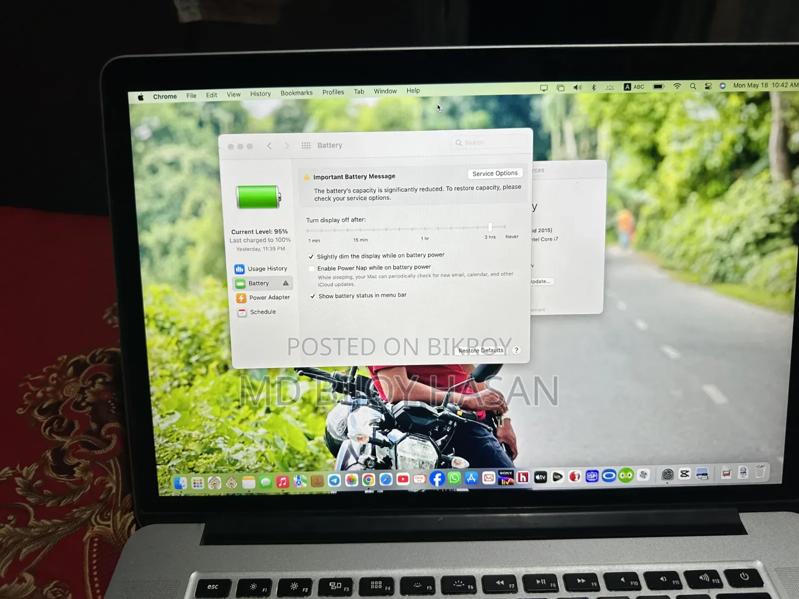Laptop Apple MacBook Pro 2015 16GB Intel Core I7 SSD 256GB