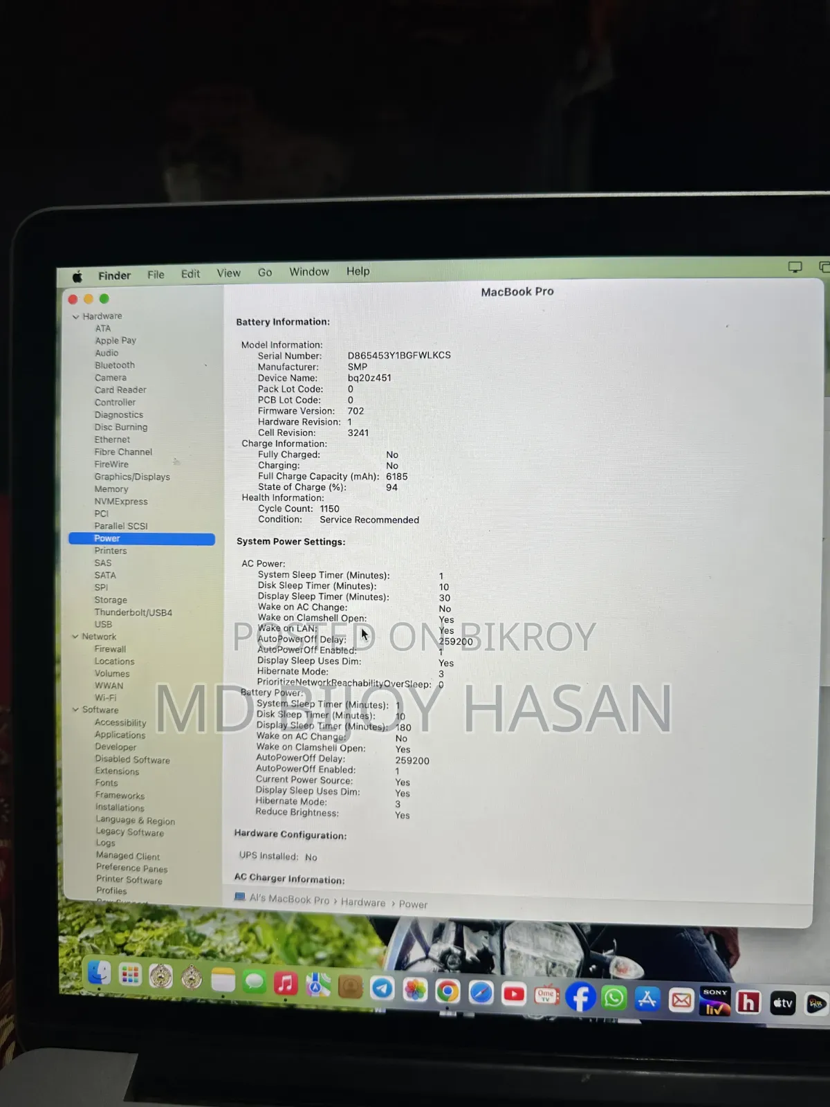 Laptop Apple MacBook Pro 2015 16GB Intel Core I7 SSD 256GB