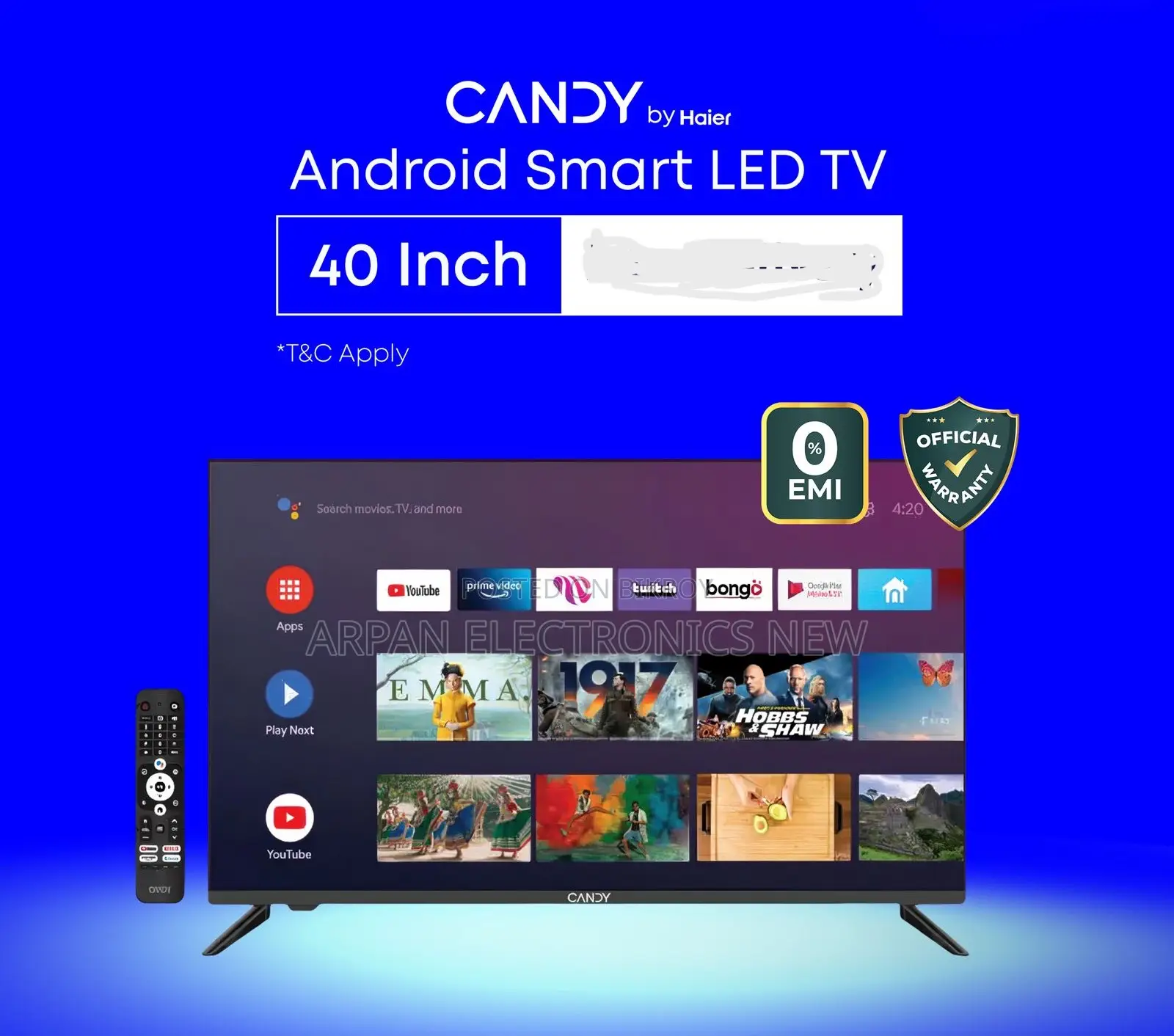 Haier Candy C40k6fg ৪০ ইঞ্চি DLED FHD স্মার্ট অ্যান্ড্রয়েড টিভি