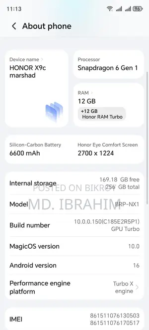 New Honor X9c 256 GB Black
