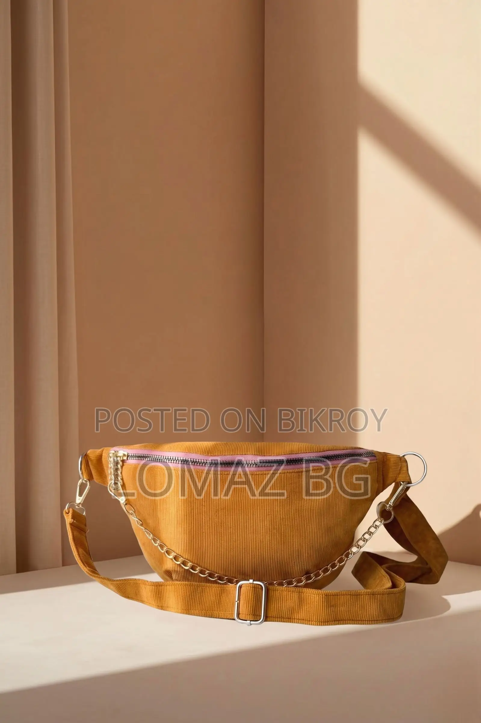 Premium Corduroy Brown Crossbody Bag