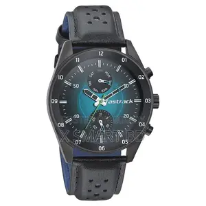 Fastrack Np3201nl01 Quartz Multifunction Blue Dial Leather Strap Watch