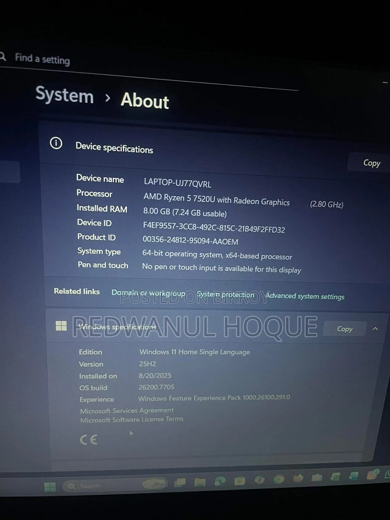 Laptop HP 15 8GB AMD Ryzen 5 SSD 512GB