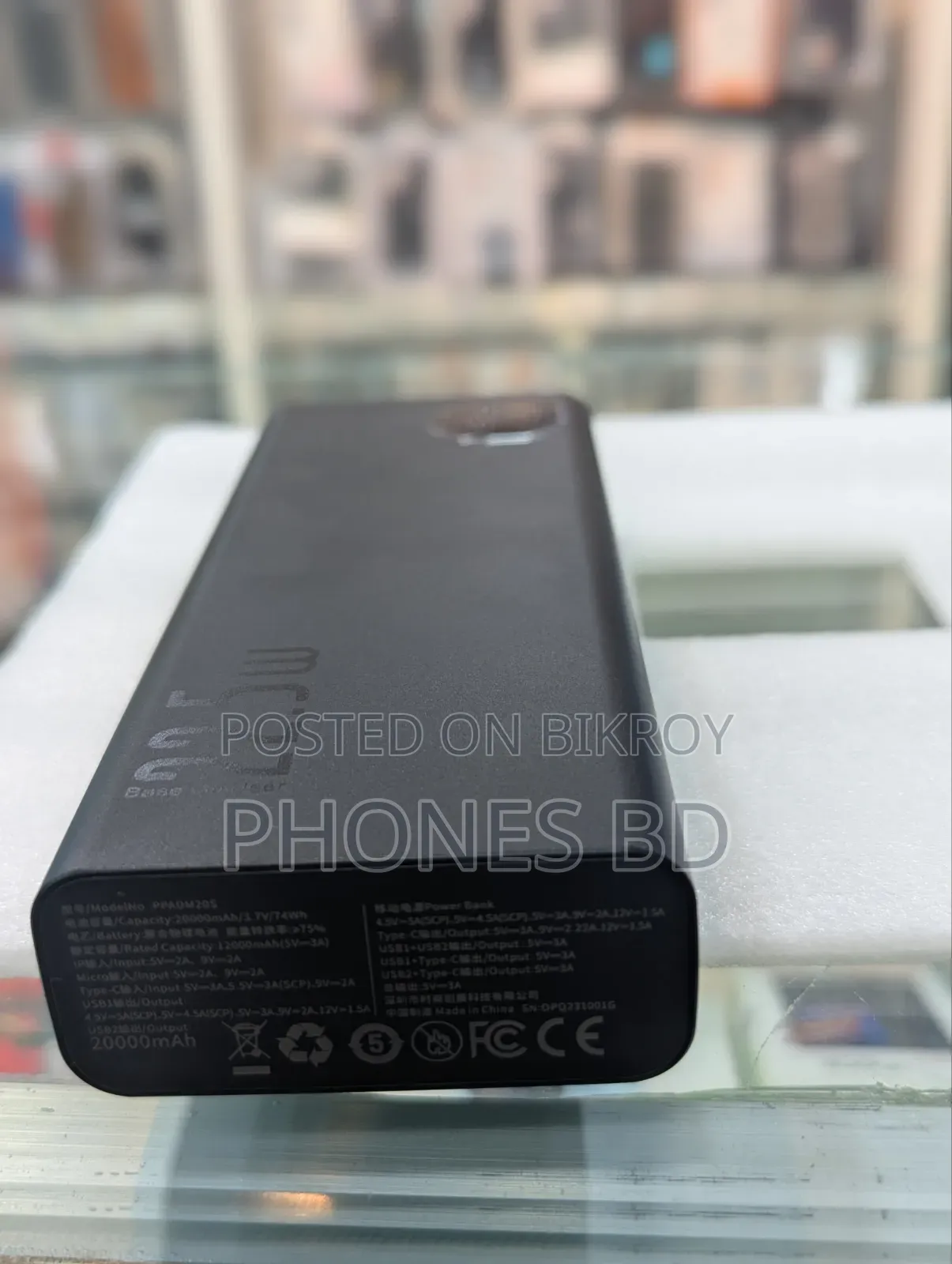 Baseus 20000mah Adaman Metal Fast Charging Power Bank Black (22.5w)