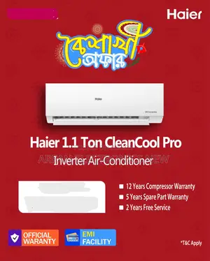 Haier 12 Years Warranty 1.1 Ton Split AC Inverter - Amazing Offer