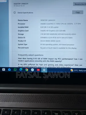 Laptop HP ZBook 14u G5 8GB Intel Core I5 SSD 256GB
