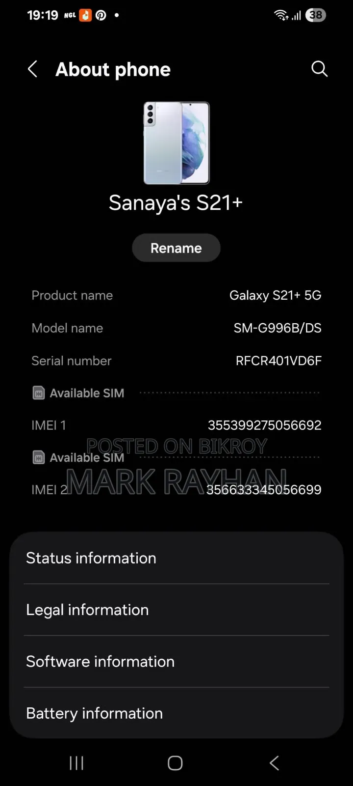 Samsung Galaxy S21+ 5G 256 GB Gray