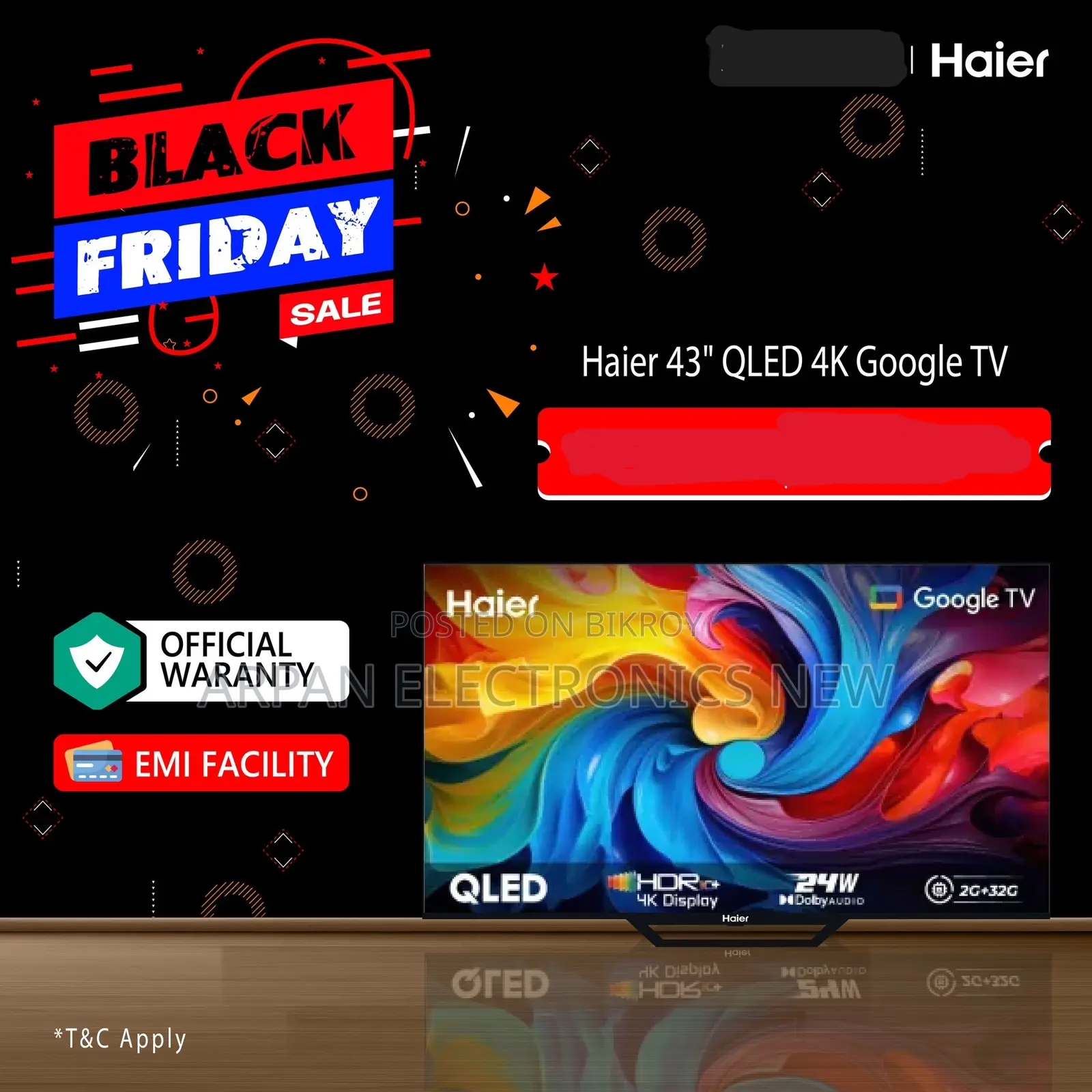 Haier H43s80eux 43" Qled Google Tv Voice Control Remote