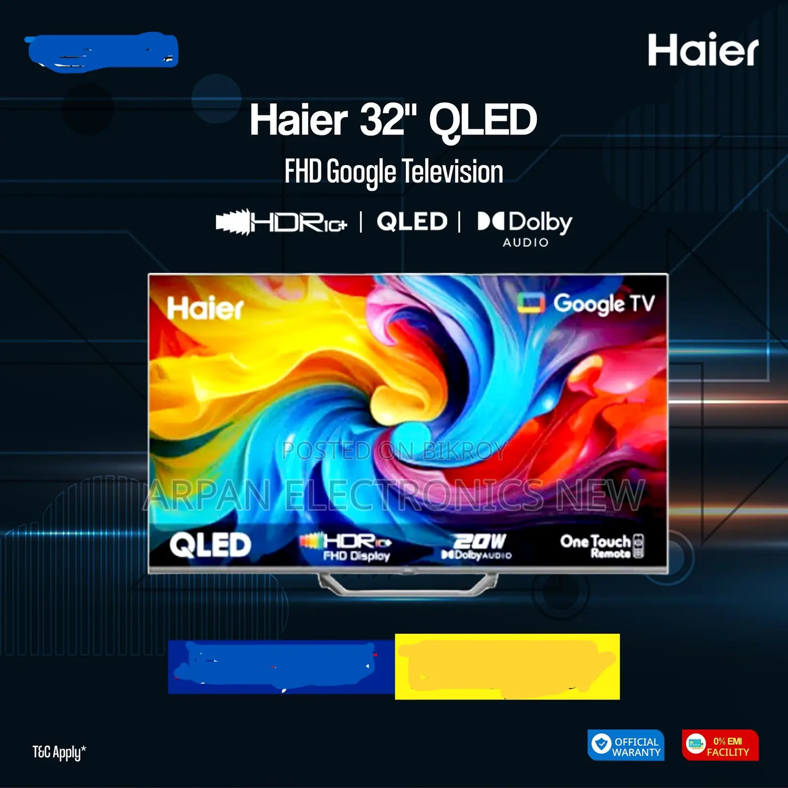 Haier H32s80efx 32" FHD Google Tv Bluetooth Remote