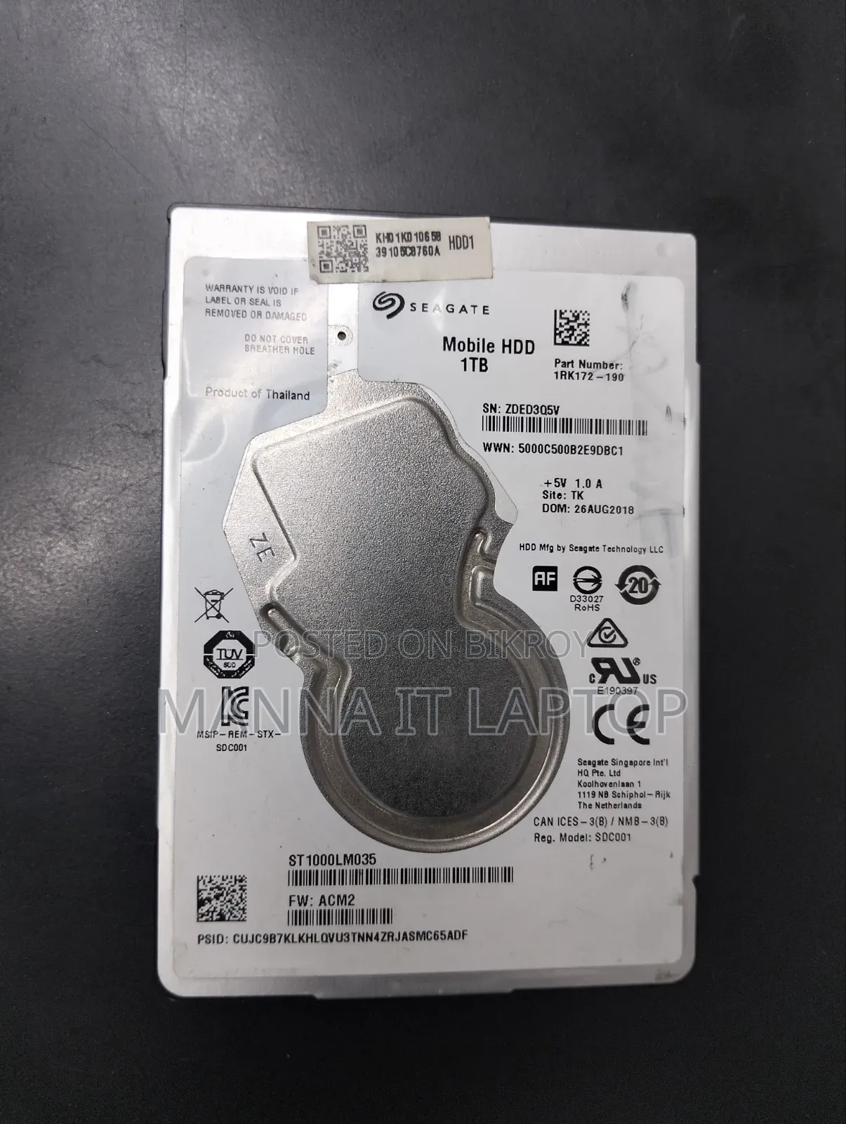 Laptop HDD 1 TB 100% Health
