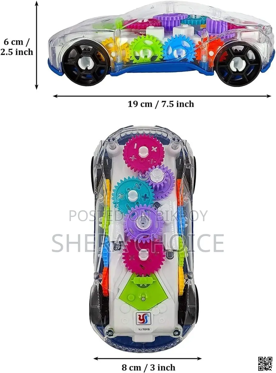 Transparent Gear Simulation Mechanical Car Toy