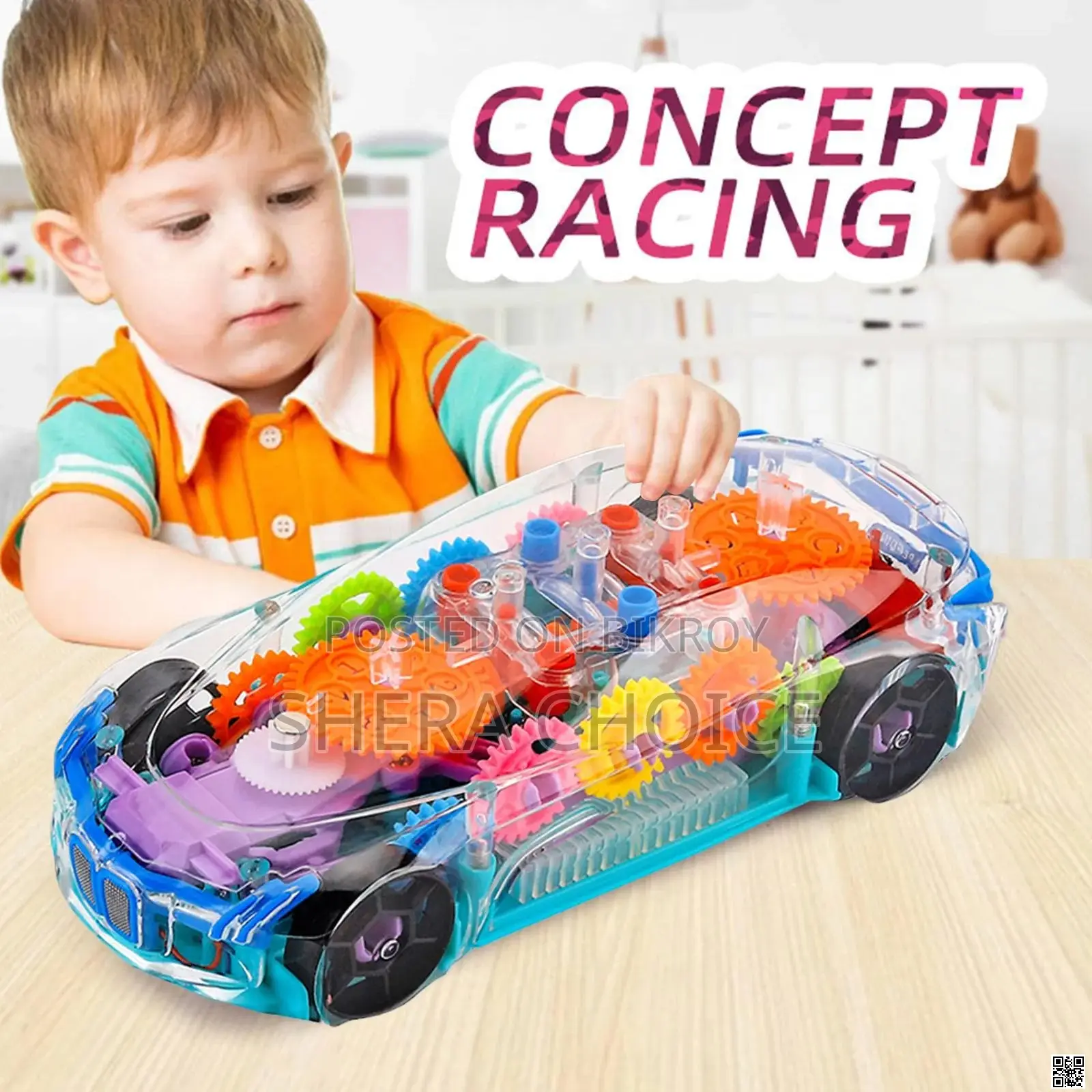 Transparent Gear Simulation Mechanical Car Toy