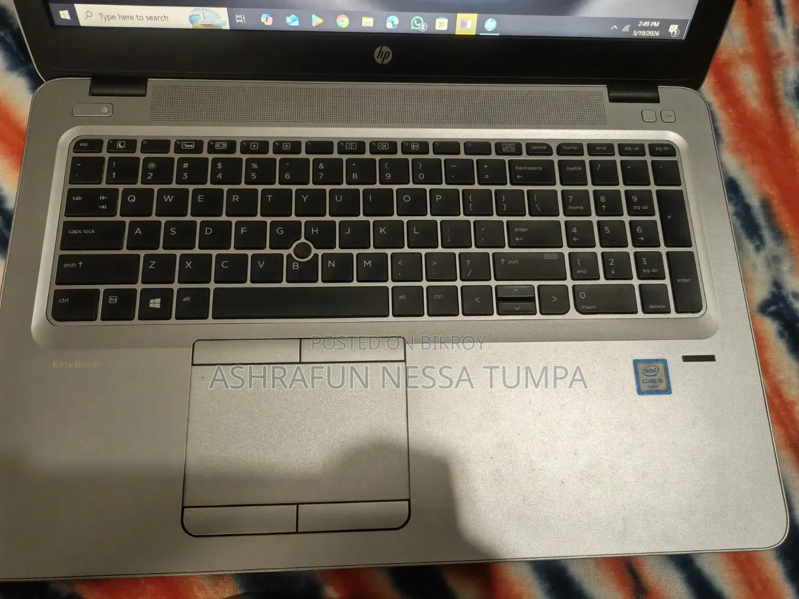 Laptop HP EliteBook 850 G3 8GB Intel Core I5 SSD 256GB