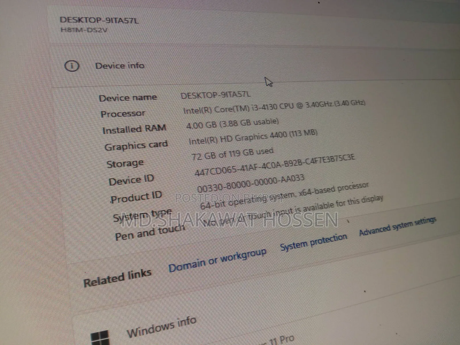 Desktop Computer Gigabyte GB-BXi5-5575 4GB Intel Core I3 SSD 128GB
