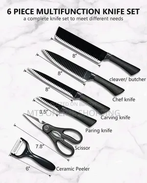 Premium Zepter 6 PCS Kitchen Knife Set - Black Non-Stick Coating
