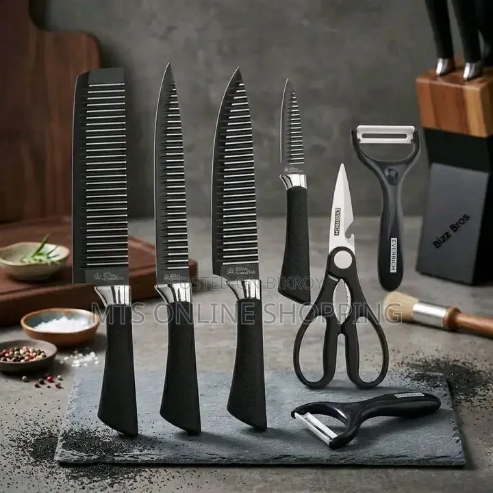 Premium Zepter 6 PCS Kitchen Knife Set - Black Non-Stick Coating