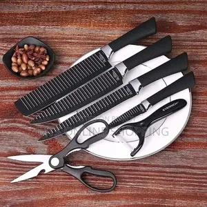 Premium Zepter 6 PCS Kitchen Knife Set - Black Non-Stick Coating