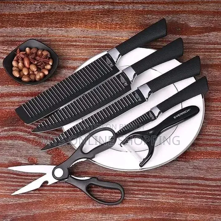 Premium Zepter 6 PCS Kitchen Knife Set - Black Non-Stick Coating