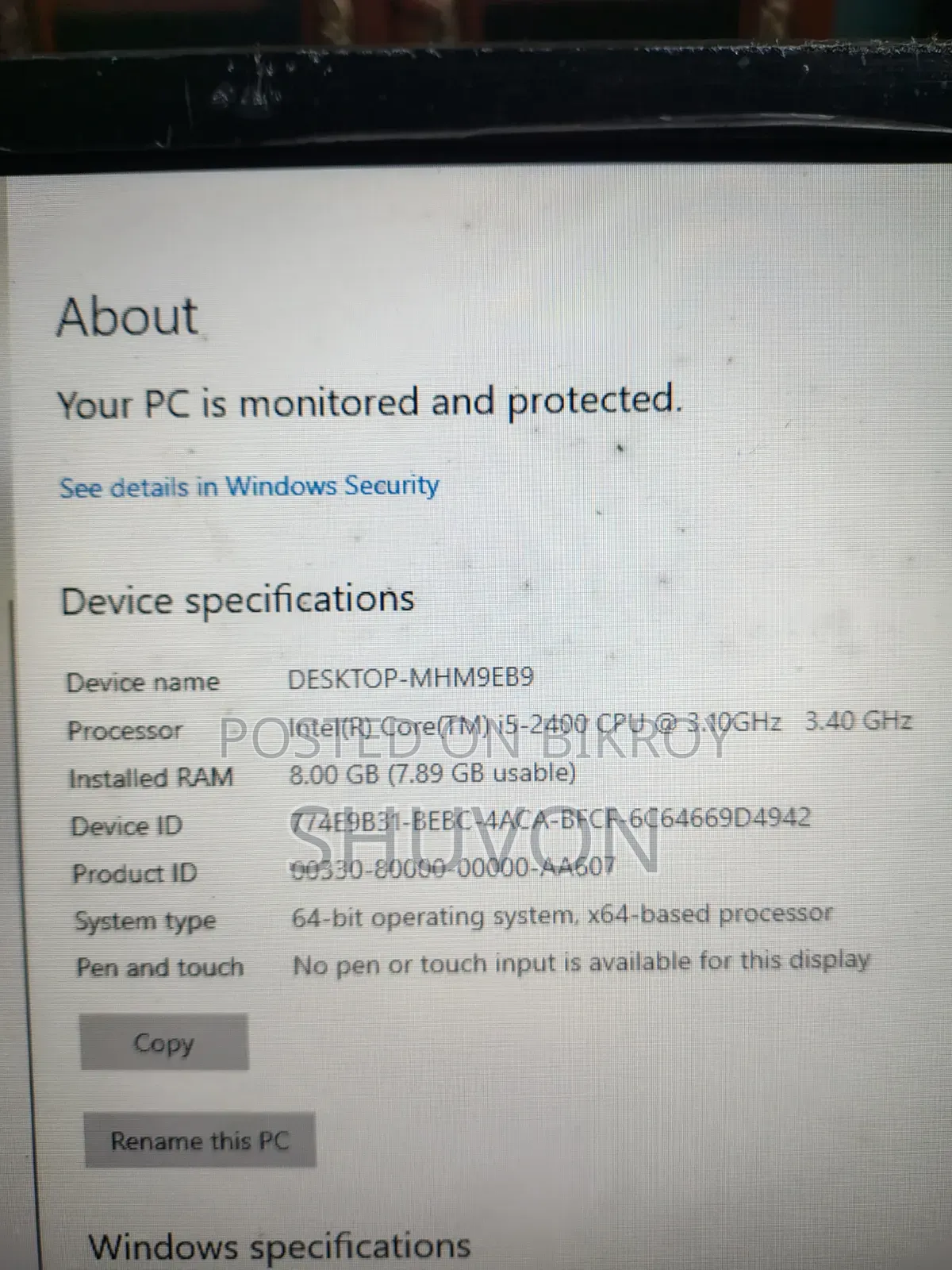 Desktop Computer Asus 4GB Intel Core I5 HDD 1T