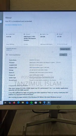 Desktop Computer Gigabyte GA-H110MSTX-HD3-ZK 8GB AMD Ryzen 5 SSD 250GB