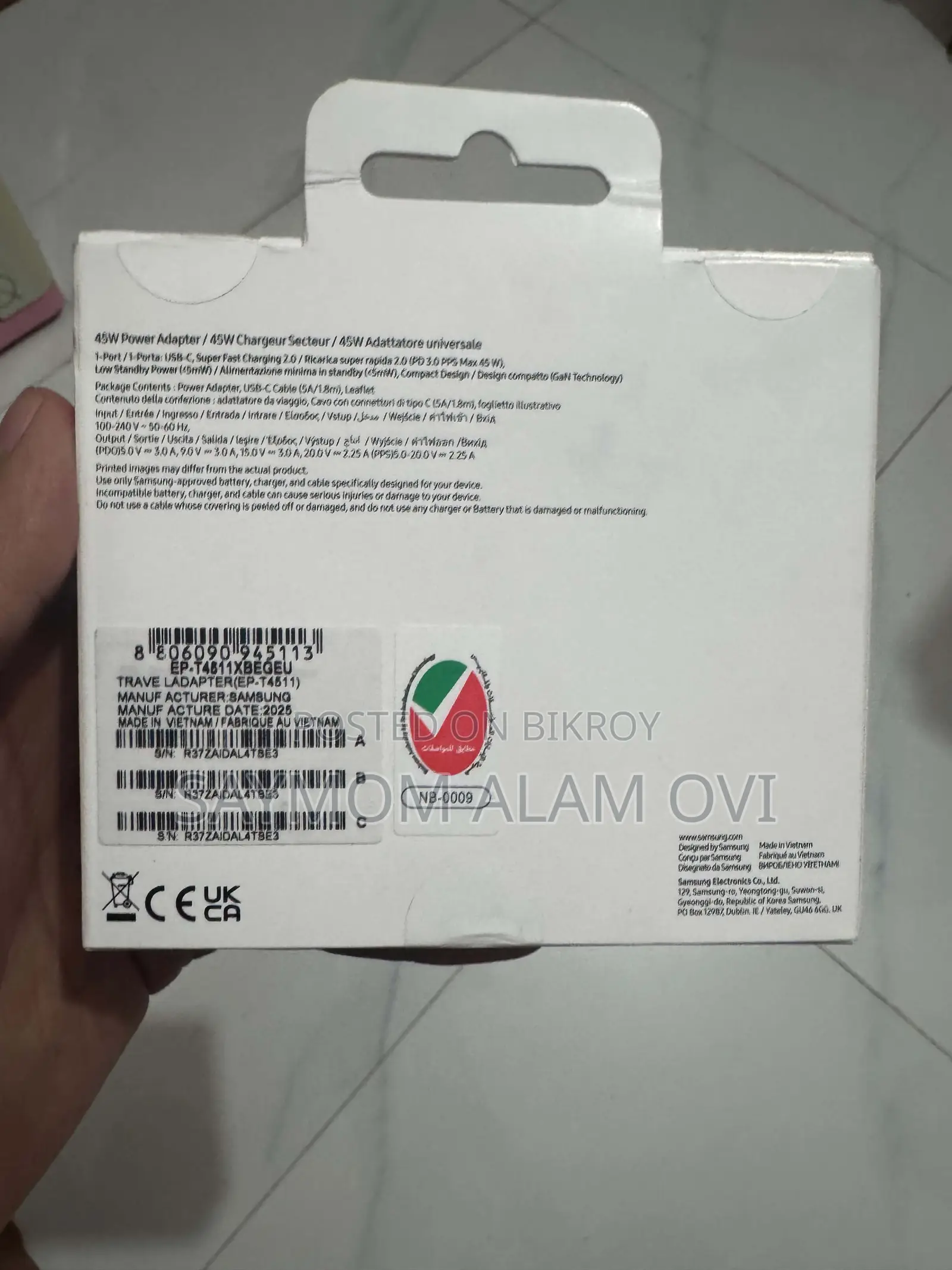Samsung Original 45w Fast Charger