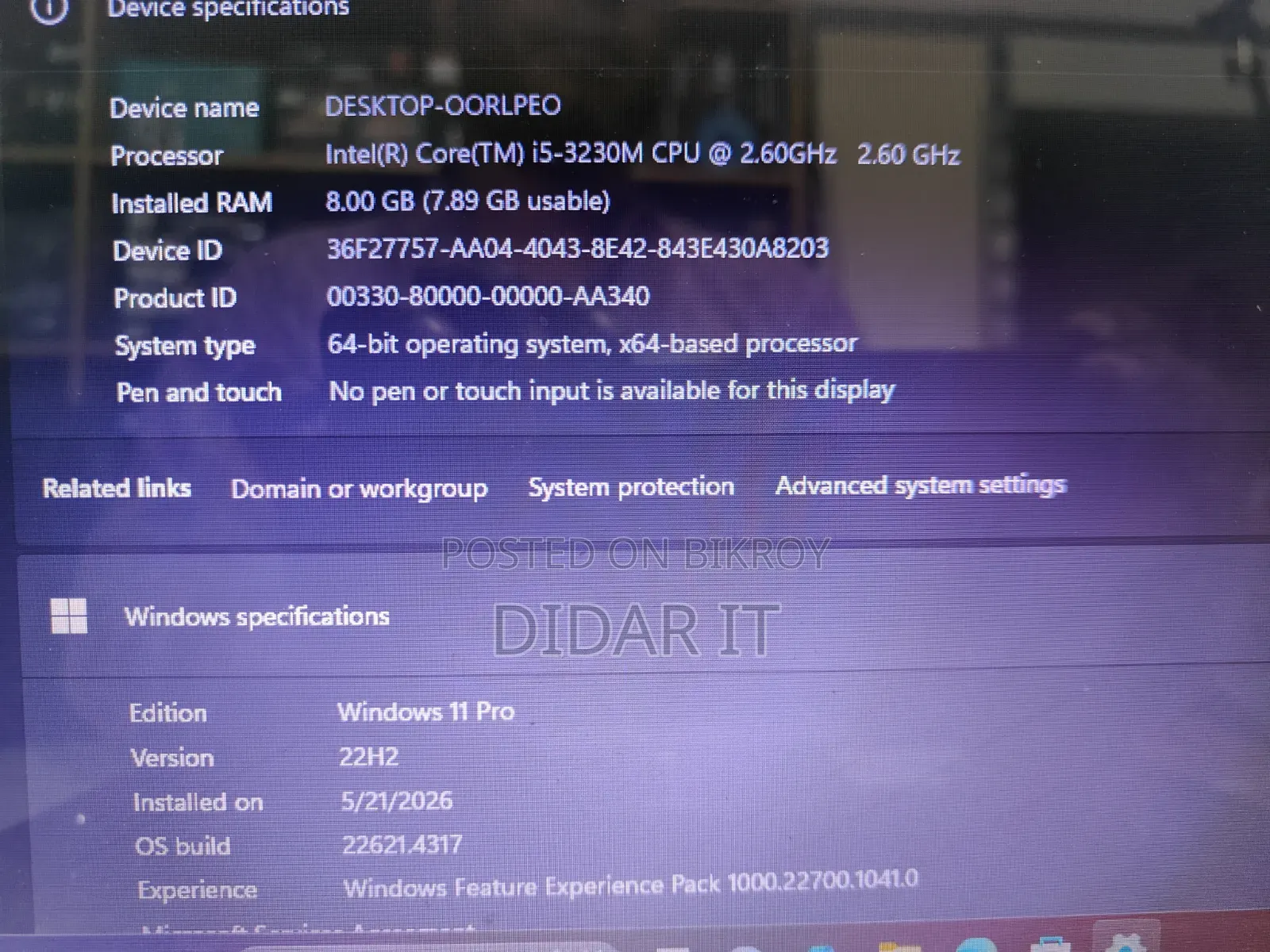 Laptop HP Pavilion 15 8GB Intel Core I5 SSD 256GB