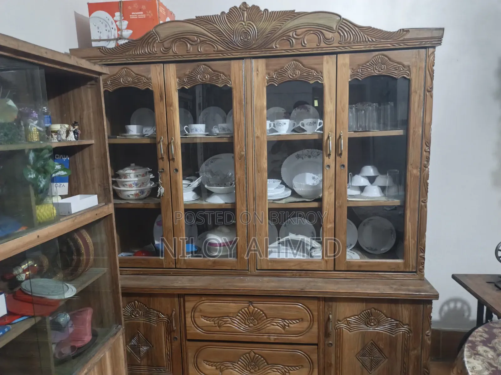 Bed, Showcase, and Dressing Table for Sale Together