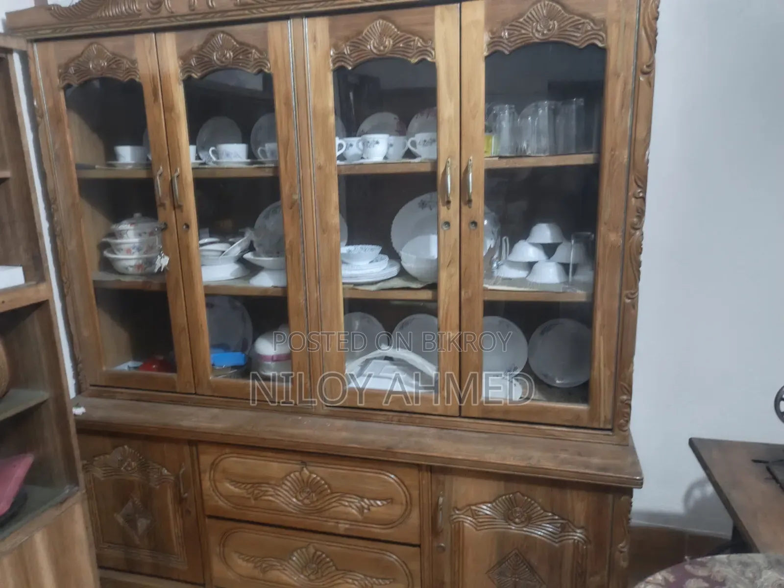 Bed, Showcase, and Dressing Table for Sale Together