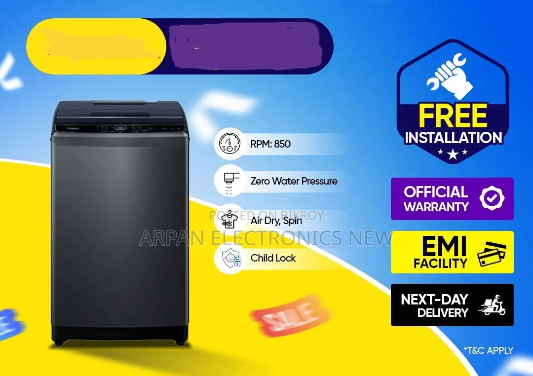 Haier 8 Kg Official Top Load Automatic Washing Machine
