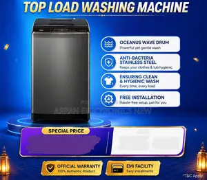 Haier 8kg টপ লোড অটোমেটিক ওয়াশিং মেশিন হাই-এফিসিয়েন্সি AC মোটর