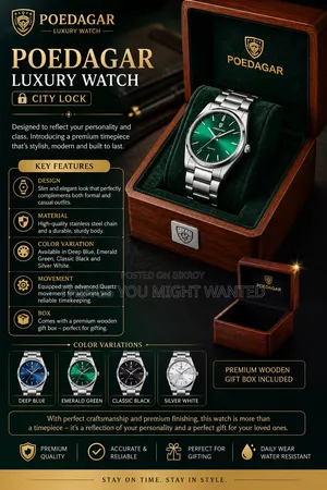 Poedagar Luxury Watch – City Lock Edition