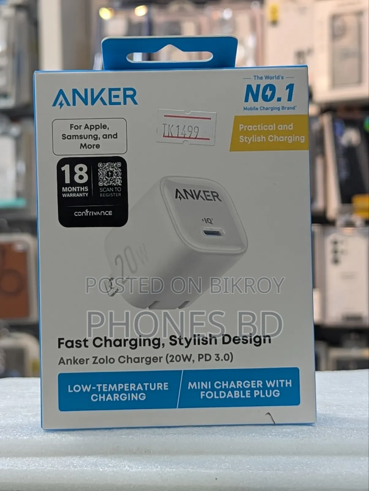 Anker Zolo 20w IQ PD Type-C Charger Adapter