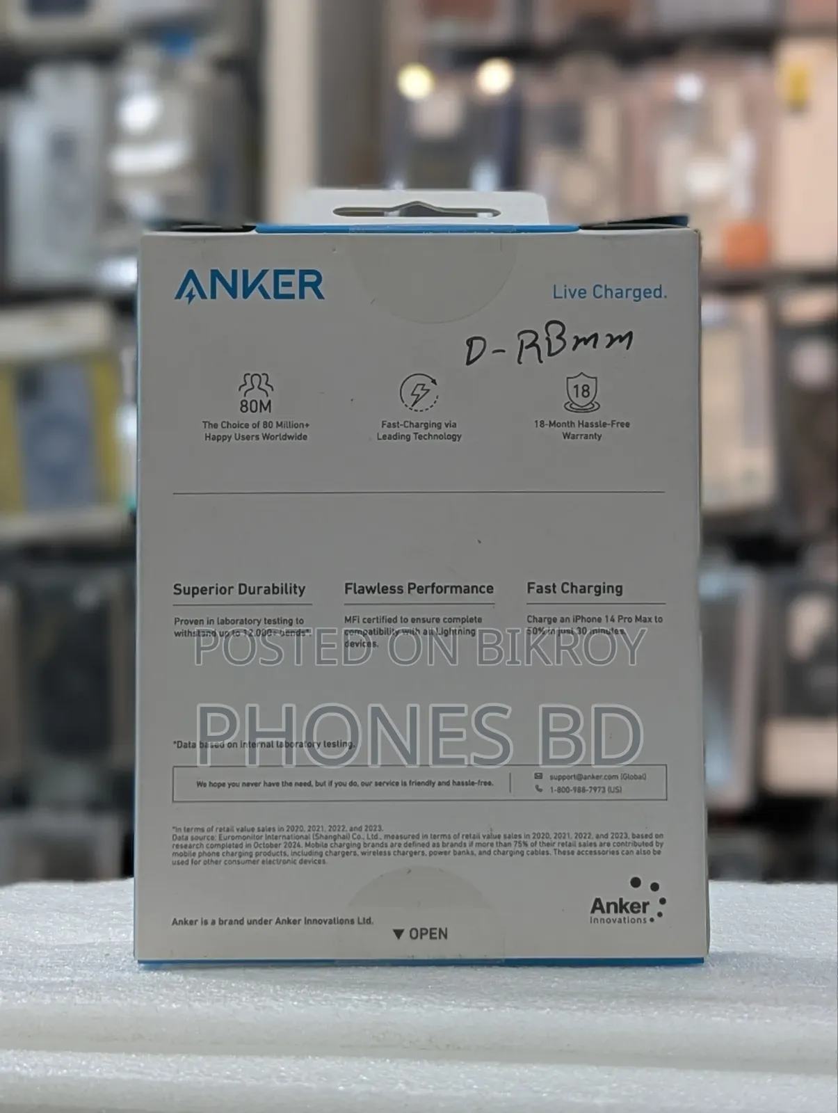 Anker 322 3ft Nylon Braided Usb-C to Lightning Cable