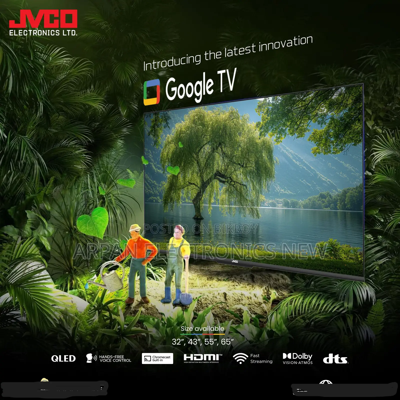 Jvco 32" Google Voice Control Tv 5 Years Warranty