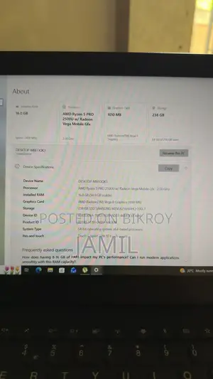 Laptop Lenovo ThinkPad A485 16GB AMD Ryzen 5 SSD 256GB