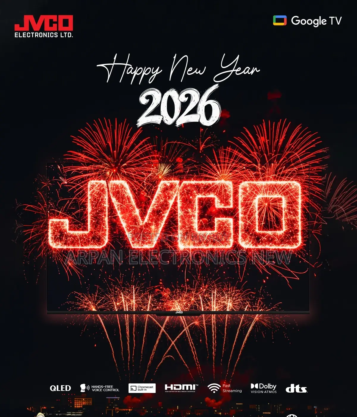 Jvco 32" স্মার্ট টিভি অর্ডার করতে কল করুন