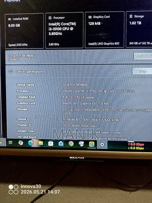 Desktop Computer 8GB Intel Core I3 SSD 128GB