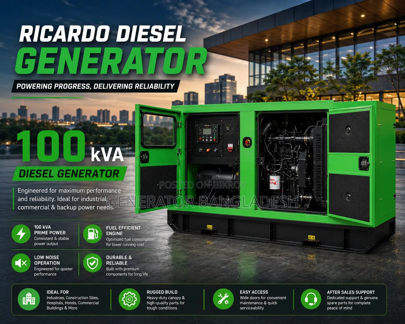 On Stock Now 100 Kva Ricardo Diesel Generator Best Price in Bangladesh