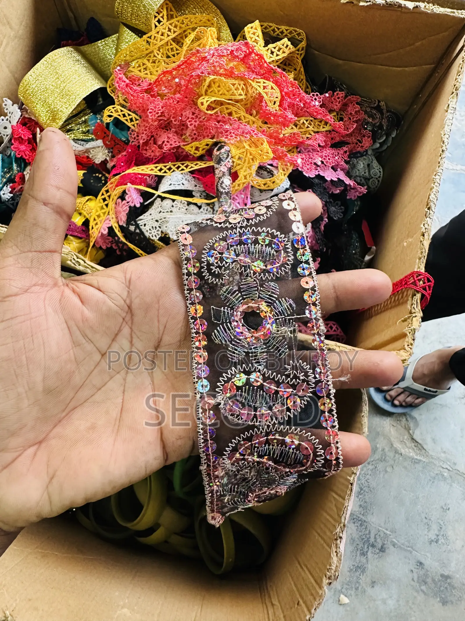Various Lace Ribbons and Tailoring Supplies Sold by the Yard